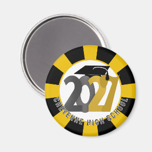 Gold Grey Class of 2027 Graduation Magnet
