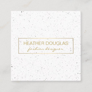 Gold Grey Foil Shine / Speckled Square Business Card
