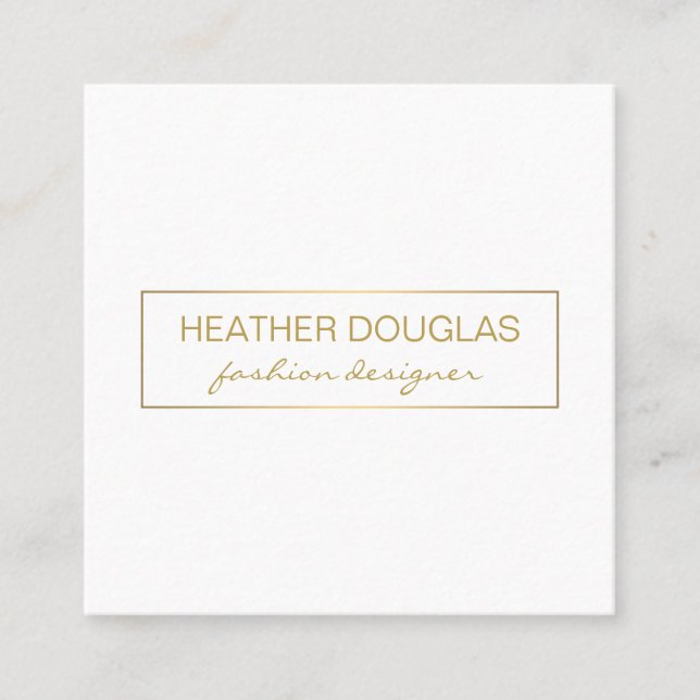 Gold Grey Foil Shine Square Business Card (Front)