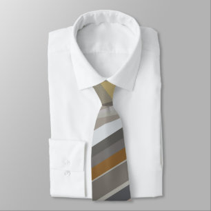 Gold Grey Marble Stone Stripes Pattern Tie