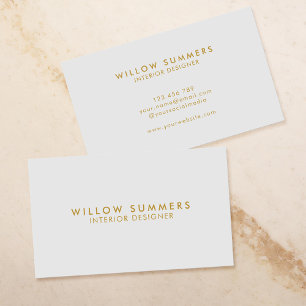 Gold Grey Modern Minimal Professional Business Card