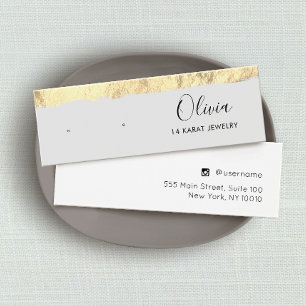 Gold Grey Stud Earring  Display Card