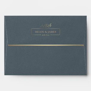 Gold & Grey Texture Wedding Envelope