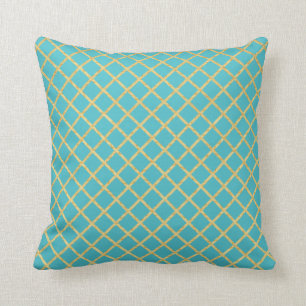 Gold Grid Custom Colour Throw Pillow
