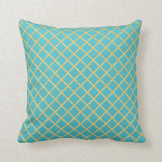 Gold Grid Custom Colour Throw Pillow