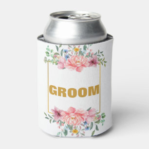 Gold Groom Can Cooler
