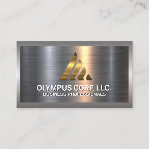 Gold Growth Corp Logo Metallic Background Business Card