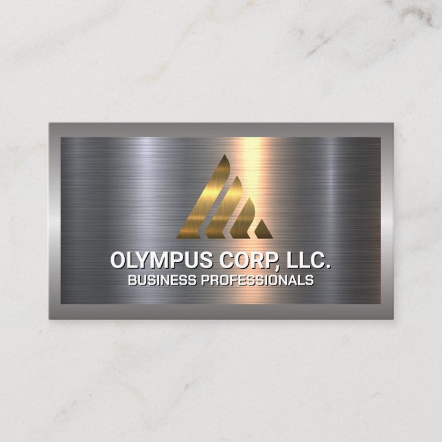 Gold Growth Corp Logo | Metallic Background Business Card (Front)