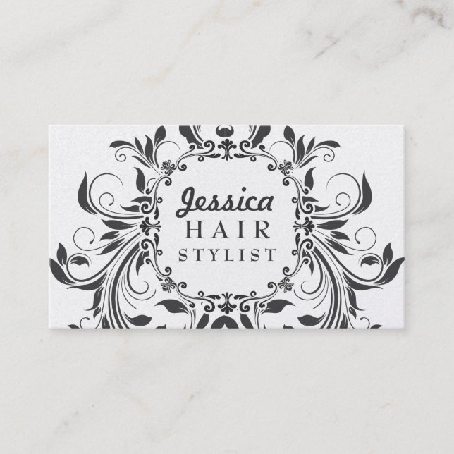 GOLD Grunge Floral Hair Stylist Appointment Cards (Front)