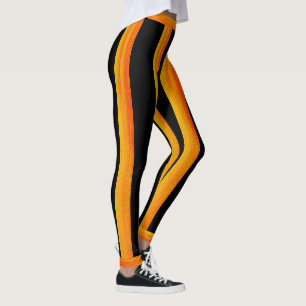 Gold Grunge Rustic Abstract Stripes on (Your Col.) Leggings