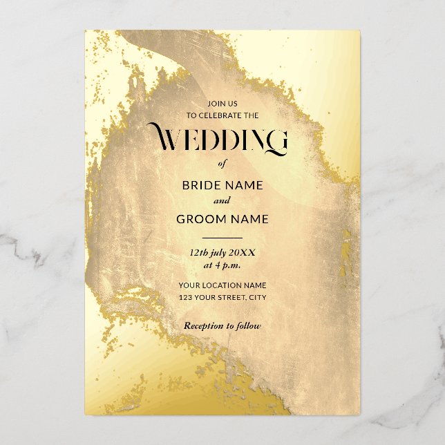 Gold Grunge Texture Wedding (Front)