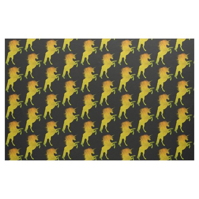 Gold Grunge Unicorn Fabric (Fat Quarter)