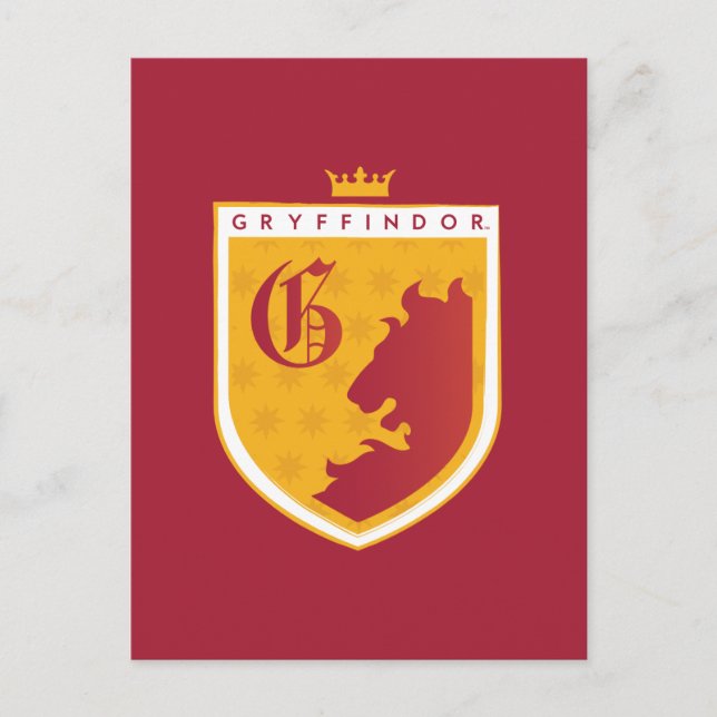 Gold GRYFFINDOR™ Crowned Crest Invitation Postcard (Front)