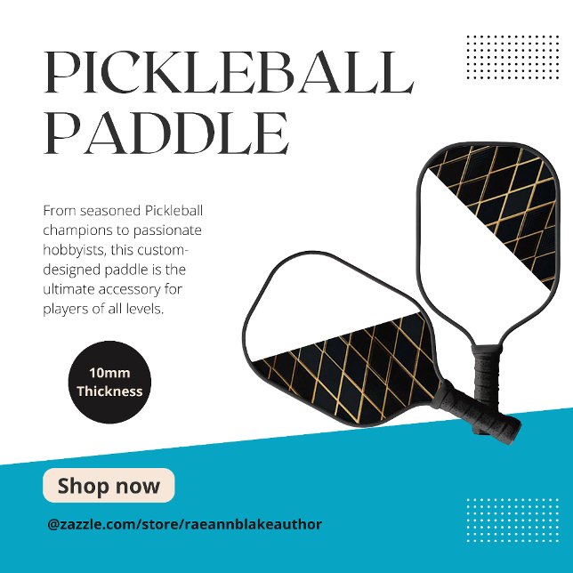 Gold Half-Grid Custom Design Pickleball Paddle (Creator Uploaded)