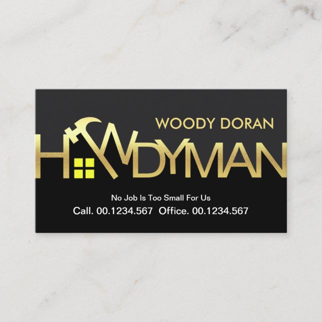 Gold Hammer Handyman Signage Business Card (Front)