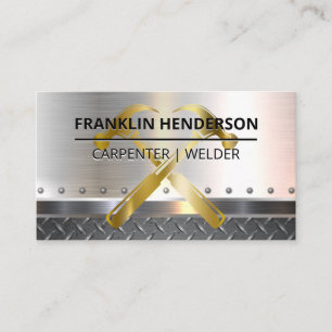 Gold Hammers   Metal   Rivets Business Card