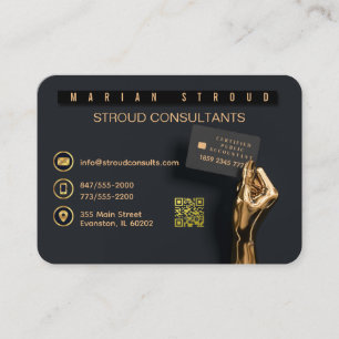 gold hand CPA business card