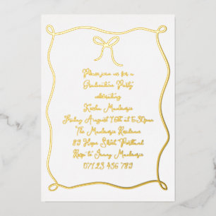 Gold Hand Drawn Bow Photo Graduation Party