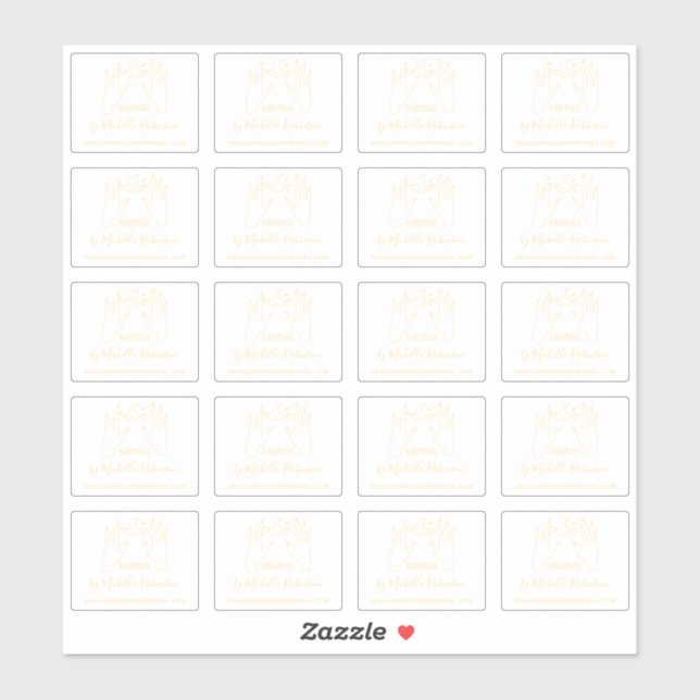 Gold Hand-drawn Moon Handwritten Name Handmade By (Sheet)