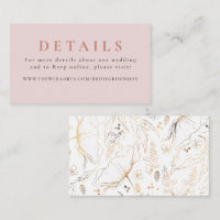 Gold Hand Drawn Wildflowers Wedding Details