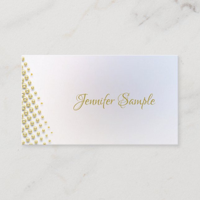 Gold Handwriting Name Modern Template Elegant Business Card (Front)
