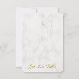 Gold Handwritten Name Elegant Marble Template
