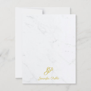 Gold Handwritten Script Marble Modern Elegant Card