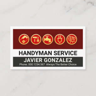 Gold Handyman Repair Tool Layers Business Card