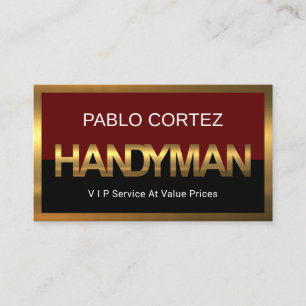 Gold Handyman Signage Border Frame Business Card