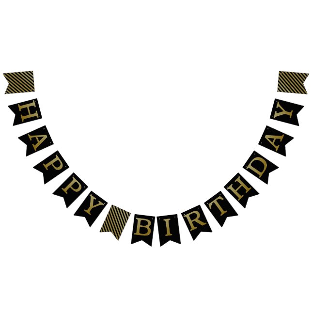 Gold Happy Birthday bunting banner (All)