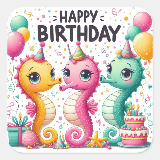 Gold Happy Birthday Classic Round Sticker (Front)