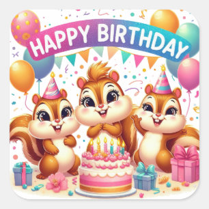 Gold Happy Birthday Classic Round Sticker