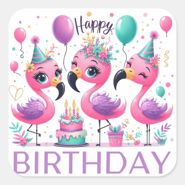 Gold Happy Birthday Classic Round Sticker (Front)