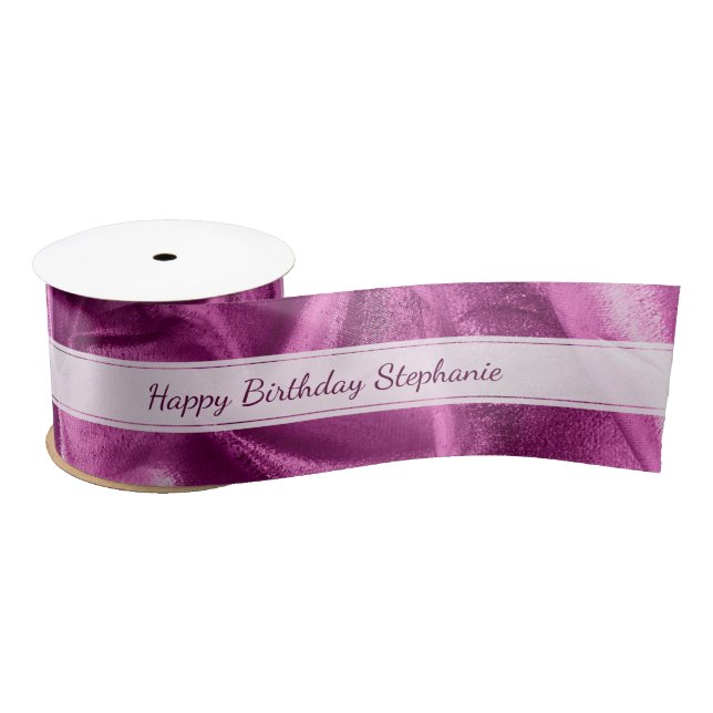 Gold "Happy Birthday"  or Any Occasion, Anyone Satin Ribbon (Spool)