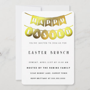 Gold Happy Easter Invitation