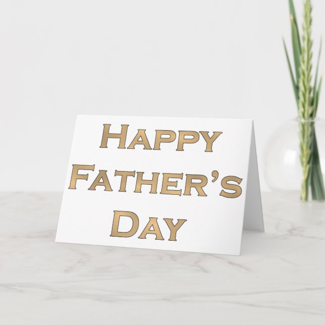Gold Happy Father's Day Text Design Card (Front)
