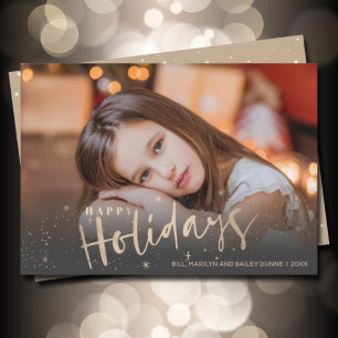 Gold Happy Holiday Card
