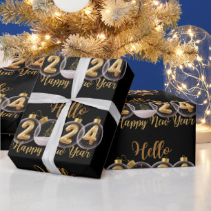 Gold Happy New Year Wrapping Paper