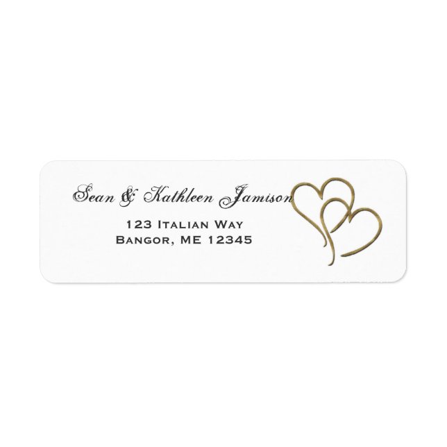 Gold heart address labels (Front)
