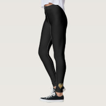 Gold Heart Ankle Leggings