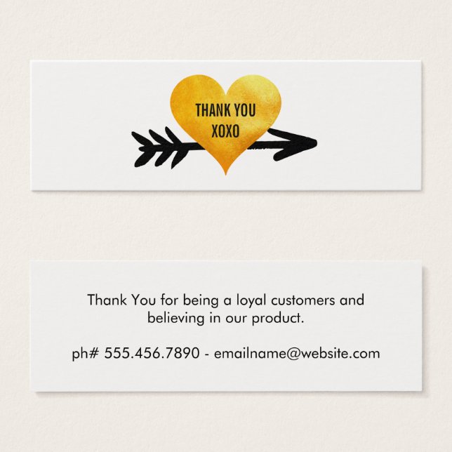 Gold Heart / Arrow / Thank You (Front & Back)