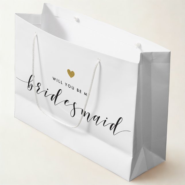 Gold Heart Bridesmaid Proposal Gift Bag (Creator Uploaded)
