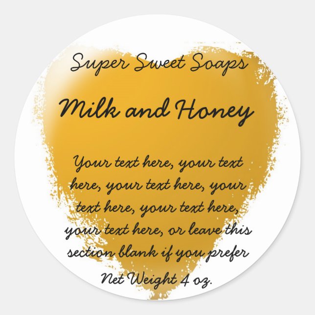 Gold Heart Customisable Soap Label (Front)