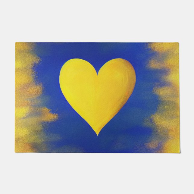 Gold Heart Doormat (Front)
