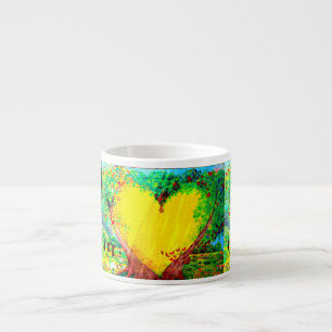 gold heart espresso mug