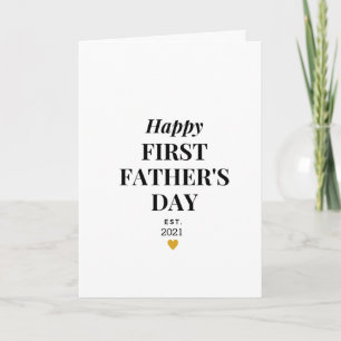Gold Heart Established First Father's Day Card
