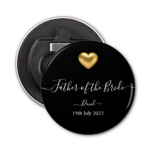 Gold Heart Father of the Bride Bottle Opener