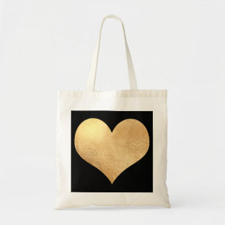 Gold Heart Faux Foil/DIY background Colour Tote Bag