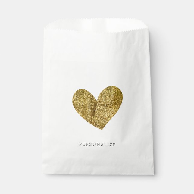 Gold Heart Favour Bags (Front)