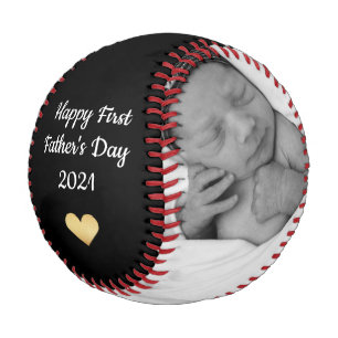 Gold Heart First Fathers Day BaseBall Keepsake